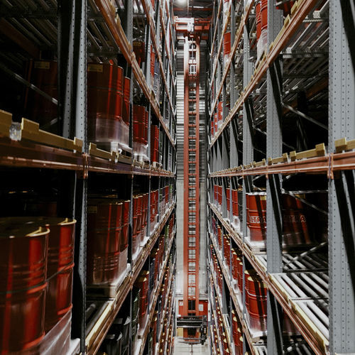 Vertikales automatisches Lagersystem - Push-back Staker Crane - HUBMASTER® Warehouse Automation Systems - Paletten / für Lagerhallen / kompakt