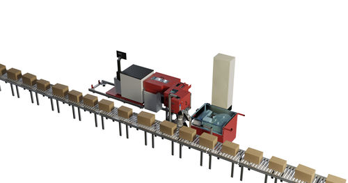 Automatischer Drucker mit Etikettenaufbringer - redtagger T-400 - AKL-tec GmbH - selbstklebend / für Karton