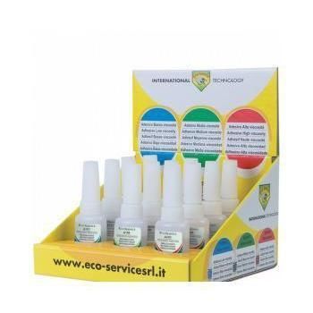 Cyanacrylat-Klebstoff - DI730 - ADESIVI RAPIDI DISPLAY - ECO SERVICE SRL - für Gummi / für Keramik / für Kunststoff