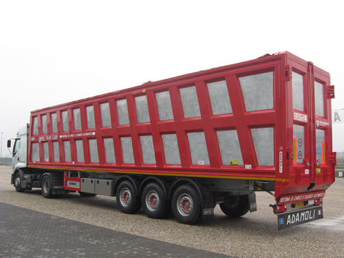 Baumaschinentransporter-Sattelauflieger - adamoli - für Abfall / Hecklader