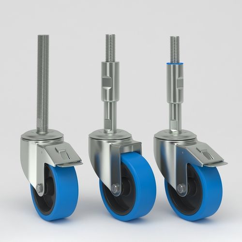 Lenkrolle - Q-RND-3B-HSC-Mxx-Lxxx series - NHK Group ApS - mit Grundplatte / Gewindeschaft / elastisch