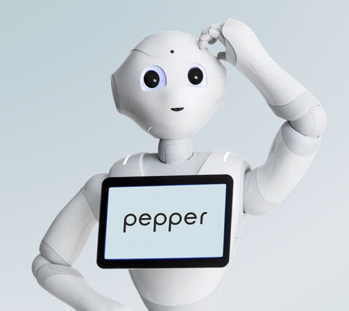 Autonomer Empfangsroboter - Pepper - United Robotics Group GmbH - mobil / mit Touchscreen