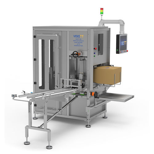 Halbautomatischer Kartonpacker - SACP-100 - VISIOTT Teknoloji San. Ve Tic. Ltd. Sti. - mit oberer Öffnung / für Karton