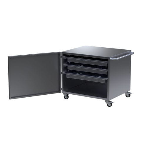 Lagerschrank - Strikebox Innovations limited - auf Rollen / mit Schublade / für Flüssigkeiten
