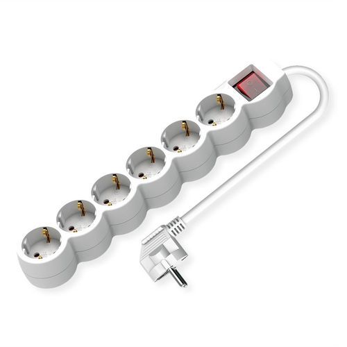 Steckdosenleiste mit Schalter - 19990956 - SECOMP Electronic Components GmbH - mit Kontrollleuchte / CEE / mit 6 Steckdosen