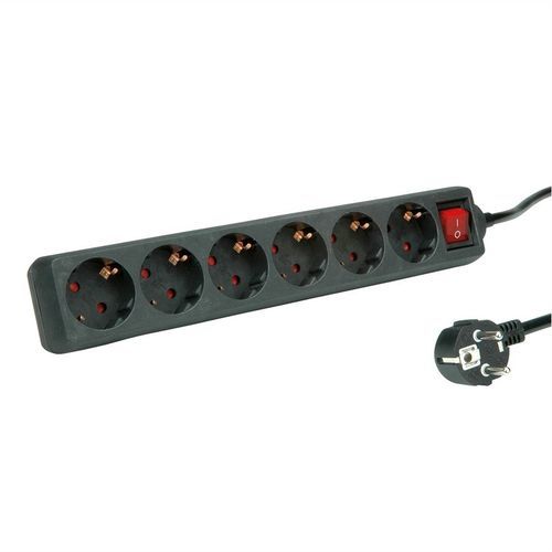 Steckdosenleiste mit Schalter - 19071075 - SECOMP Electronic Components GmbH - mit Kontrollleuchte / mit 6 Steckdosen