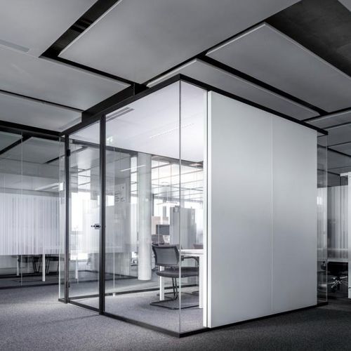 Modulierbares Raum-in-Raum-System - Cube solo - Lindner Group - Akustik / Aluminium / Glas