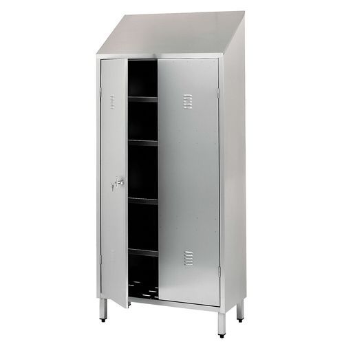 Lagerschrank - Schweyer - auf Füßen / mit Tür / Edelstahl