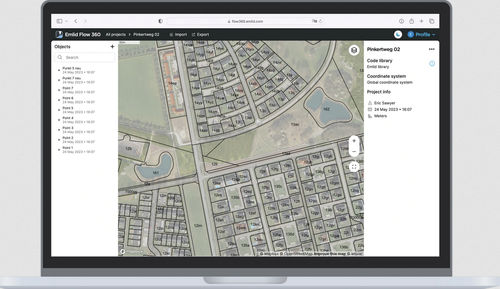 Software zum Datenexport - FLOW 360 - EMLID - Synchronisation / Datensammel / Im- und Export von Daten