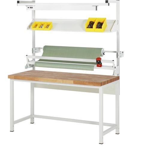 Höhenverstellbarer Verpackungsstand - 03-8000-1-157B4H-VP02.12 - RAU - Buche / modular / robust