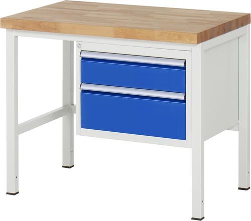 Buche-Werkbank - 8123 - RAU - mit Schublade / mit 2 Schubladen