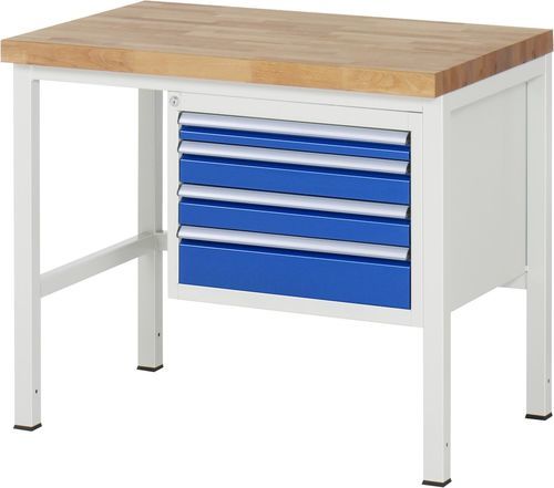 Buche-Werkbank - 8132 - RAU - für Werkstatt / mit Schublade / mit 4 Schubladen