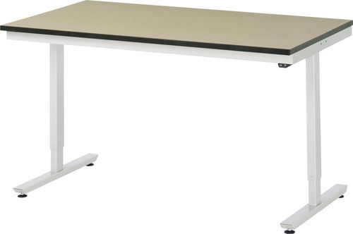 Stahl-Werkbank - 08-AT-150-080-F - RAU - für Werkstatt / Fachboden / höhenverstellbar
