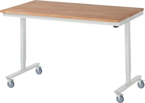 Buche-Werkbank - 08-AT-150-080-B-4LF - RAU - für Werkstatt / mobil / höhenverstellbar