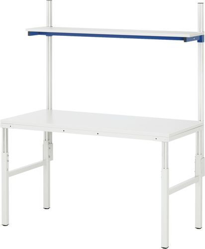 Stahl-Werkbank - E-ATEB-1500-500H.11 - RAU - für Werkstatt / Fachboden / Metall