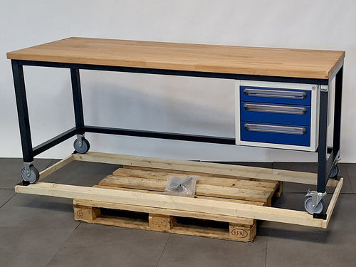 Buche-Werkbank - 05-8000-1-207B4S.KB-E-US-Sch - RAU - für Werkstatt / Industrie / mit Schublade