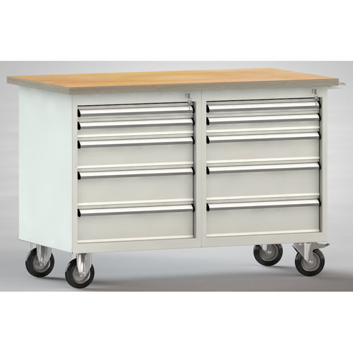 Buche-Werkbank - 10S - KLW LUTZ - für Werkstatt / Multi-Schubladen / mobil