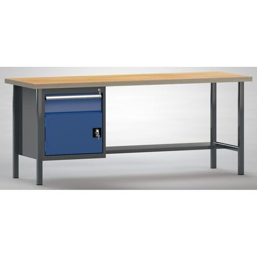 Buche-Werkbank - WS118N-2000M40-E1681 - KLW LUTZ - für Werkstatt / mit Schublade / Fachboden