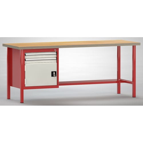 Buche-Werkbank - WS118N-2000M40-E1691 - KLW LUTZ - für Werkstatt / mit 2 Schubladen / mit Doppeltür