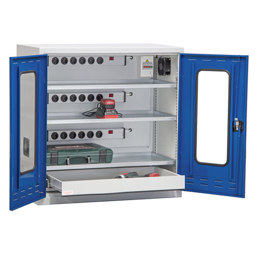 Schutzschrank - 7FN-NH1000FD-AKK3XRB - KLW LUTZ - Batteriehalterung / bodenstehend / mit Schublade