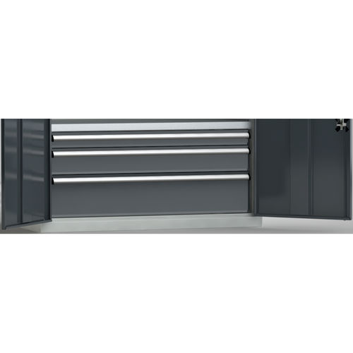 Lagerschrank - 7FS-PPX-100U-SVX - KLW LUTZ - bodenstehend / mit 3 Schubladen / Metall