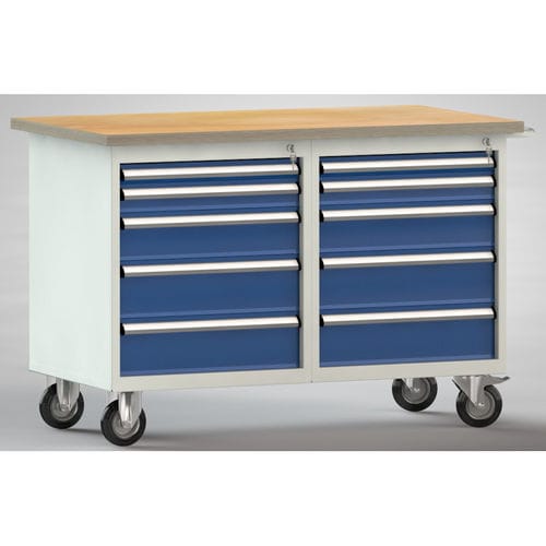 Buche-Werkbank - WP834N-1200M30-E7040 - KLW LUTZ - für Werkstatt / mit Schublade / Multi-Schubladen