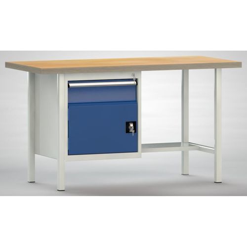 Buche-Werkbank - WS118N-1500M40-E1681 - KLW LUTZ - für Werkstatt / mit Schublade / mit Tür