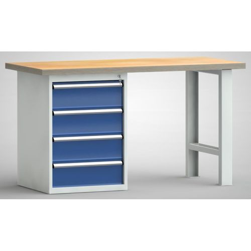 Buche-Werkbank - WS515N-1500M40-E0804 - KLW LUTZ - für Werkstatt / mit Schublade / mit 4 Schubladen