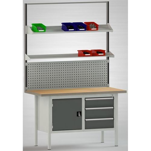 Stahl-Werkbank - AB01C-2000-OF01 - KLW LUTZ - für Werkstatt / zerlegbar / Fachboden