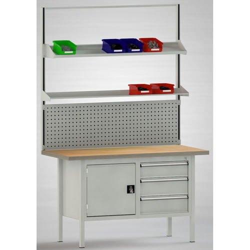 Stahl-Werkbank - AB01C-1500-OF01 - KLW LUTZ - Montage / zerlegbar / Fachboden