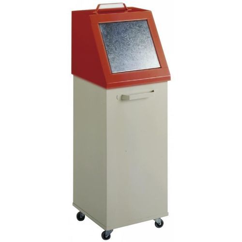 Stahl-Abfallbehälter - 16/WB120-F - KLW LUTZ - für Recyclingprodukte / mit Deckel / 4 Räder