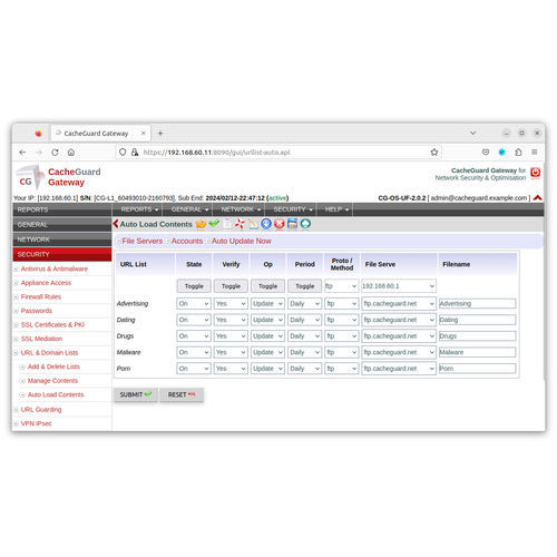 Betriebssystem - CacheGuard-OS - CacheGuard Technologies