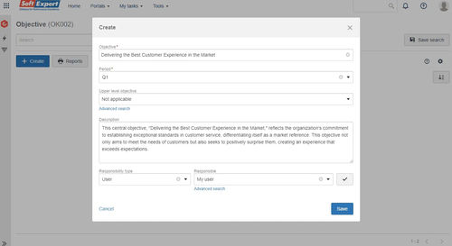 Management-Software - OKR - SoftExpert - kollaborativ