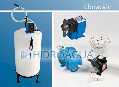 Dosiergerät für Chlor - GRUPO COMERCIALIZADOR HIDROAGUA, S.A. DE C.V. - mit Verdrängerpumpe / für Filtersysteme / automatisiert