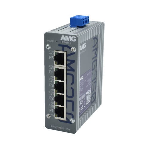 Ethernet-Switch / unmanaged - AMG350-4GAT-1G-P120 - AMG Systems - 5 Ports / für DIN-Schiene / wandmontiert