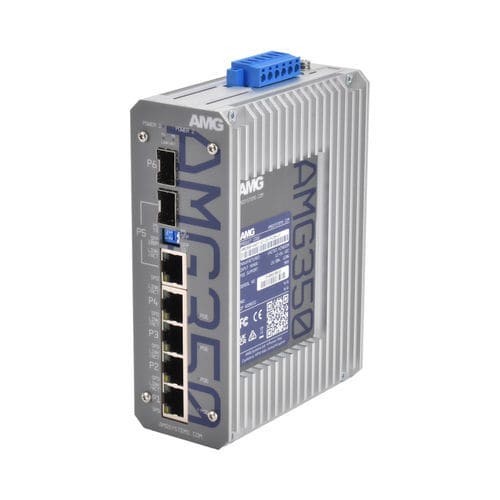 Ethernet-Switch / unmanaged - AMG350-4GAT-1C-1S-P120-LV - AMG Systems - 6 Ports / für DIN-Schiene / wandmontiert