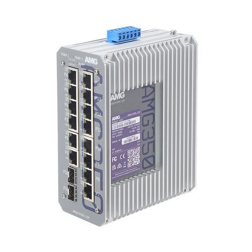 Ethernet-Switch / unmanaged - AMG350-14GAT-2S-P300 - AMG Systems - 16 Ports / für DIN-Schiene / DIN-Schienen