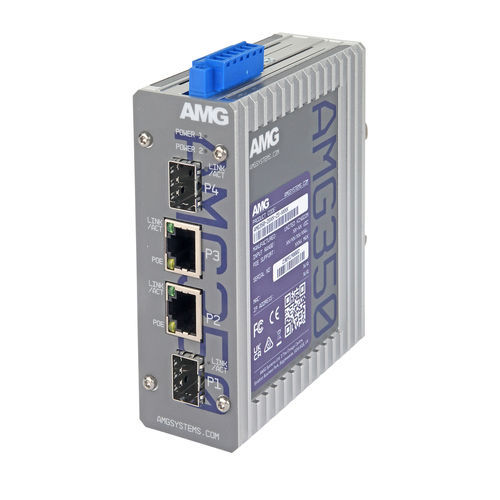 Ethernet-Switch / unmanaged - AMG350-2GAT-2S-P60 - AMG Systems - 4 Ports / Gigabit-Ethernet / für DIN-Schiene