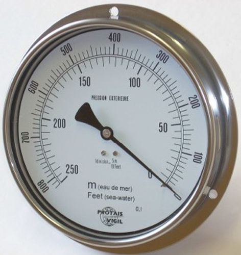 Manometer mit Zifferblatt-Anzeige - MAXPE - PROTAIS-VIGIL  HYDROPNEU TECHNOLOGIC - Edelstahl / Sauerstoff / für die Medizintechnik
