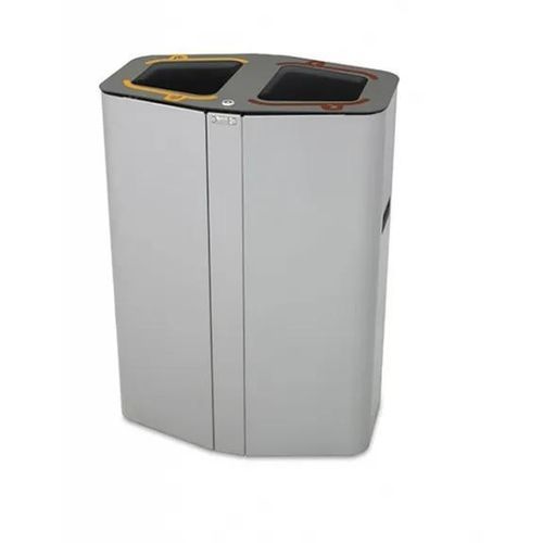Abfallbehälter / galvanisiertem Stahl - T02E30 - Recycleoffice - für Recyclingprodukte / verriegelbar / mit Griff