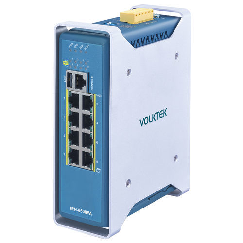 Ethernet-Switch / managed - IEN-8608PA-24V - Volktek - 8 Ports / Netzwerkschicht 2 / für DIN-Schiene