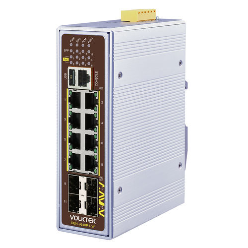 Ethernet-Switch / managed - SEN-9648P-24V-RW - Volktek - 12 Ports / Gigabit-Ethernet / PROFINET