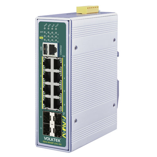 Ethernet-Switch / managed - SEN-9648P-24V-SS - Volktek - 12 Ports / Gigabit-Ethernet / PROFINET