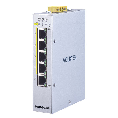 Ethernet-Switch / managed - HNS-8605P - Volktek - 5 Ports / für DIN-Schiene / DIP