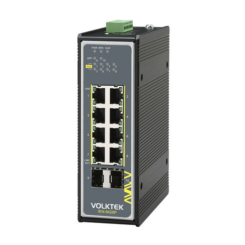 Ethernet-Switch / unmanaged - IEN-8428P-24V - Volktek - 10 Ports / EtherNet/IP / drahtlos