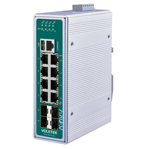 Ethernet-Switch / managed - IEN-9648-SS - Volktek - 12 Ports / Gigabit-Ethernet / für DIN-Schiene