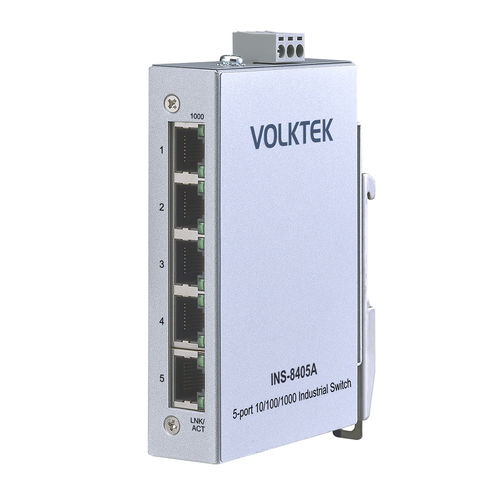 Ethernet-Switch / unmanaged - INS-8405A - Volktek - 5 Ports / für DIN-Schiene / wandmontiert