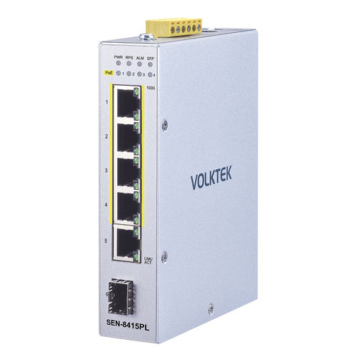 Ethernet-Switch / managed - SEN-8415PL - Volktek - 6 Ports / für DIN-Schiene / DIP
