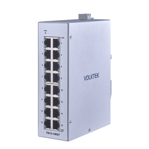 Ethernet-Switch / unmanaged - 7013-16GT-I - Volktek - 16 Ports / PROFINET / für DIN-Schiene