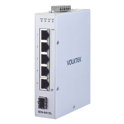 Ethernet-Switch / managed - IEN-8415L - Volktek - 6 Ports / für DIN-Schiene / DIP